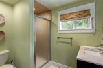 Bathroom attached to twin bedroom